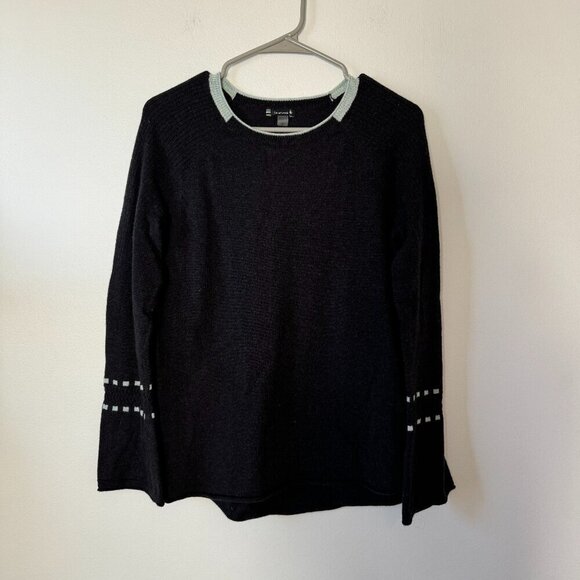 Smartwool Bell Sleeve Crew Neck Sweater Charcoal Heather - Picture 1 of 11